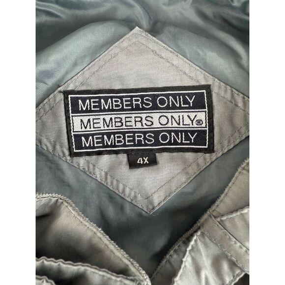 Vintage Members Only Jacket 4X Gray Zip Up Classic Style Sopranos - Picture 3 of 10